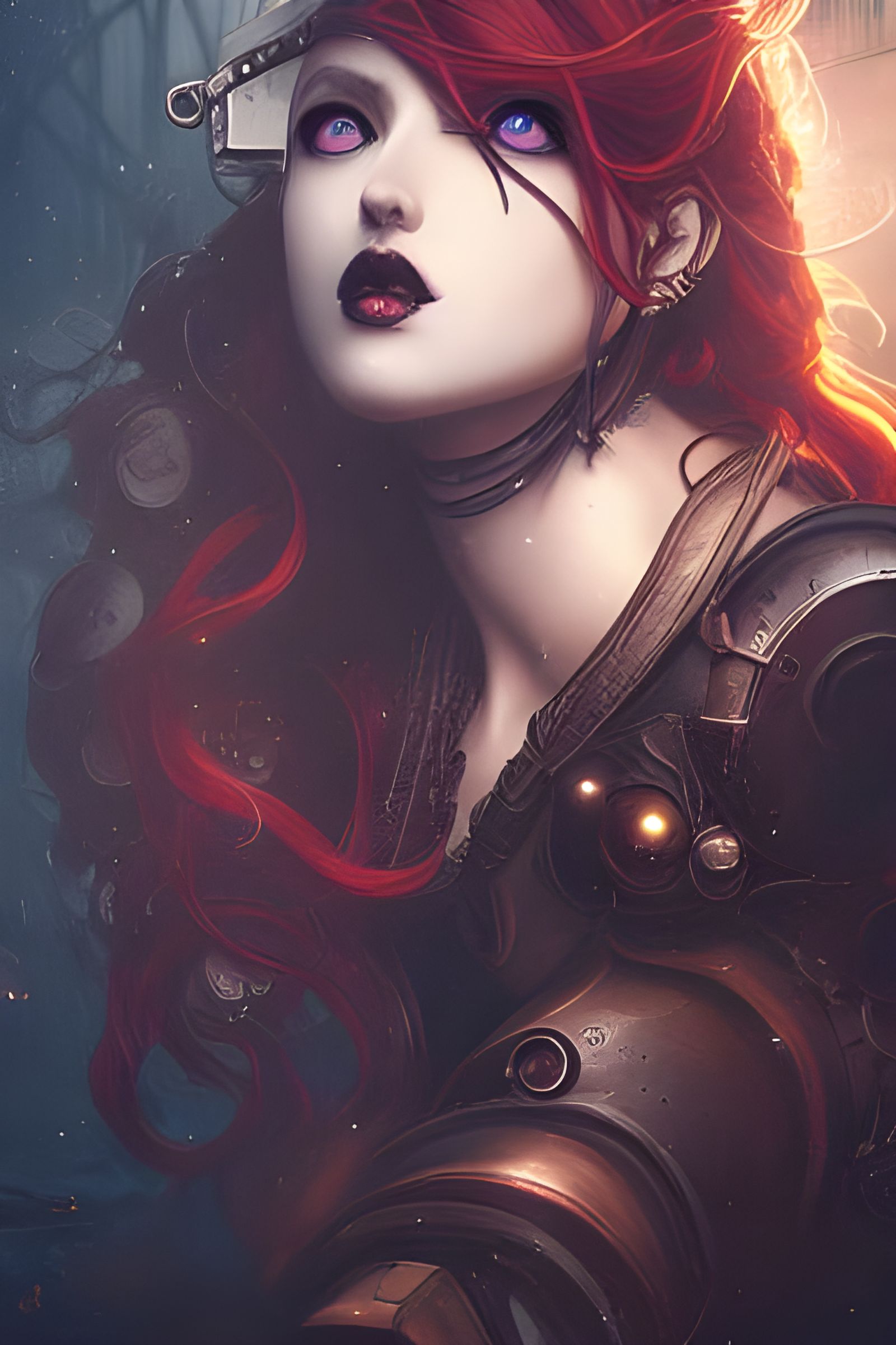 Gothic Steampunk Goddess in Hyper-Realistic Detail