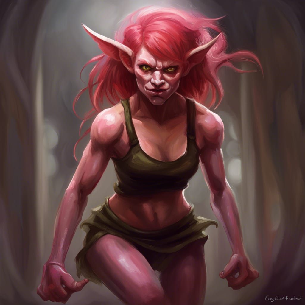 Sinister Goblin Dancer Girl in Fantasy Style