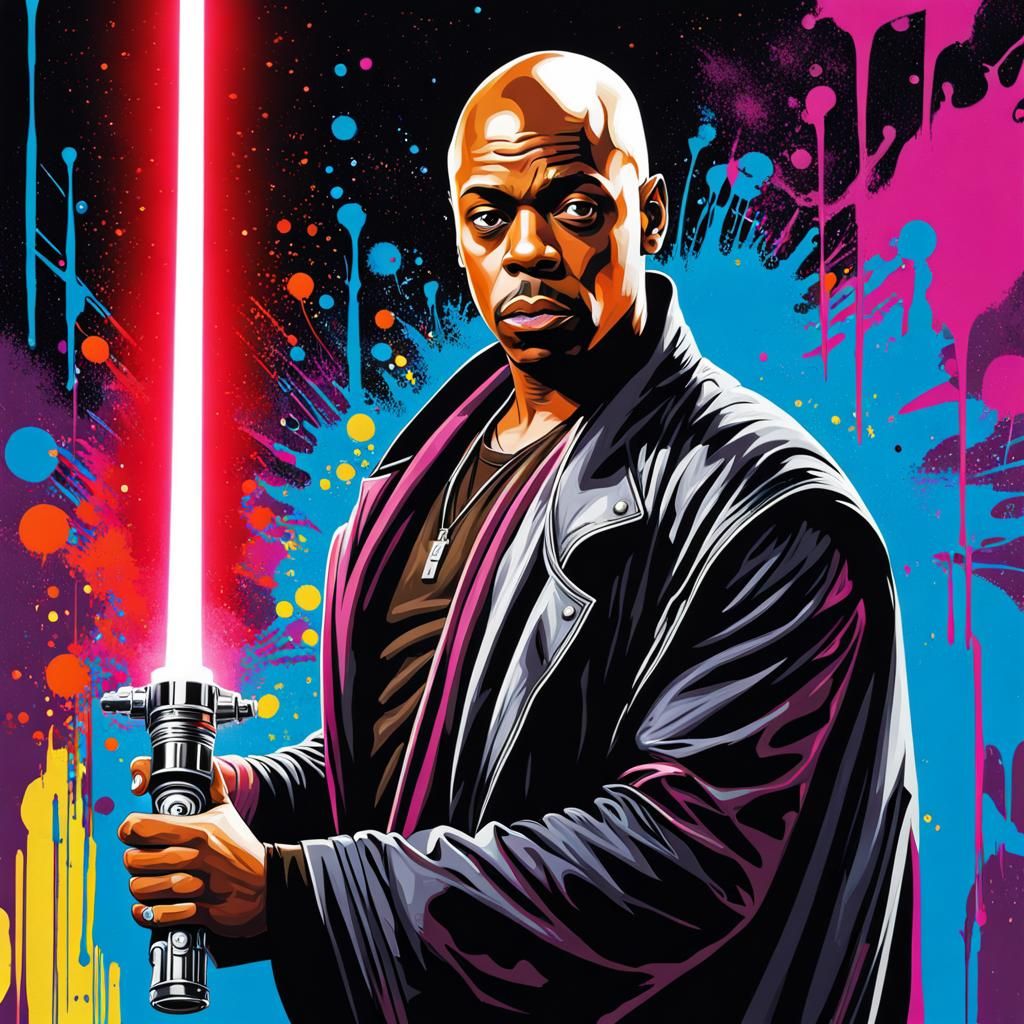 Dave Chappelle as Jedi Knight in Graffiti Art