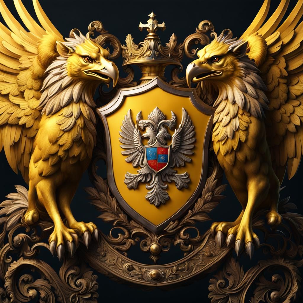 Two-Headed Griffin with Russian Coat of Arms