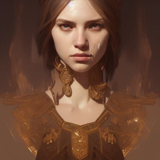 Saint Remains: Hyperdetailed Art Nouveau Portrait