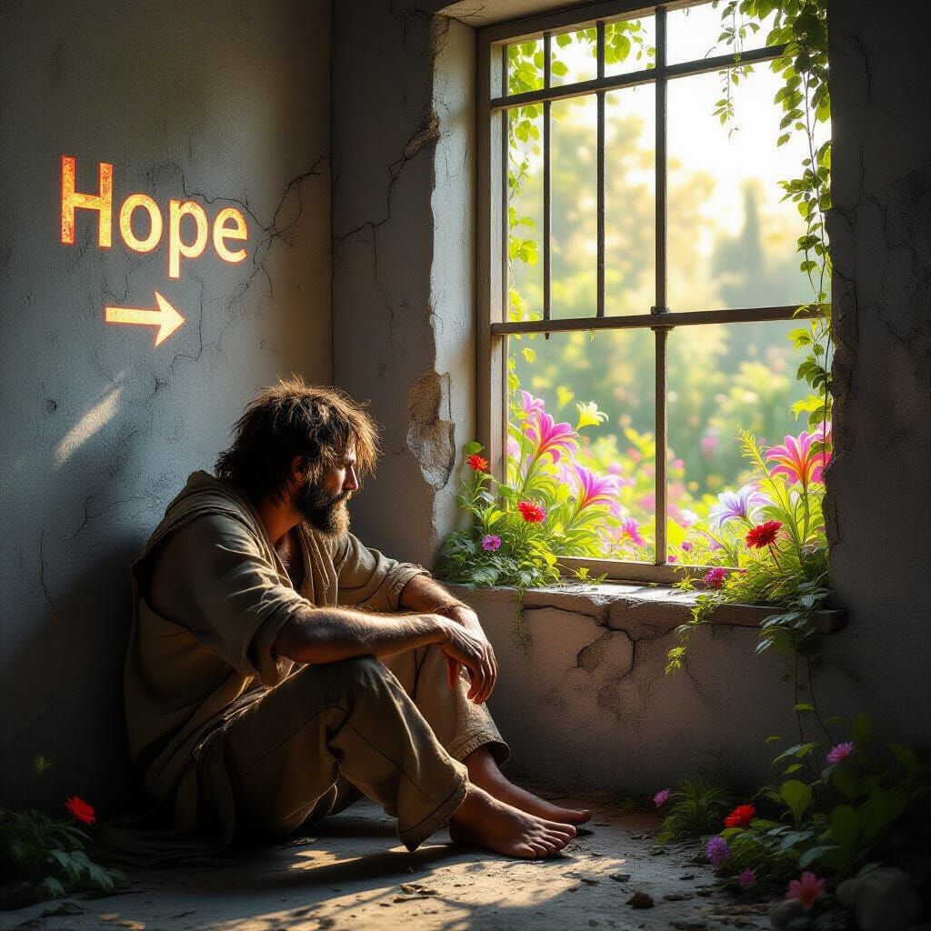 Man's Hope: Astral Cosmic Illustration in 8k