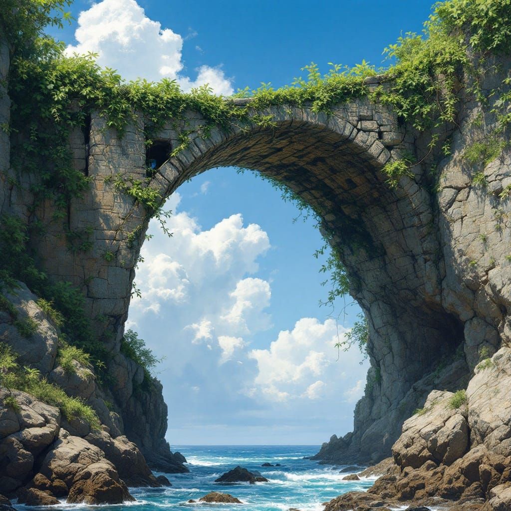 The old bridge stood forlorn, its stone arches rising proudl...