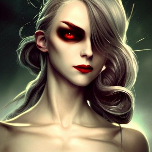 Vampire Politician with Red Eyes, Dark Fantasy Art
