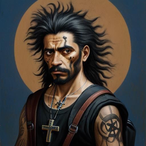 Catholic Saint as Orozco-Style Surrealist Painting