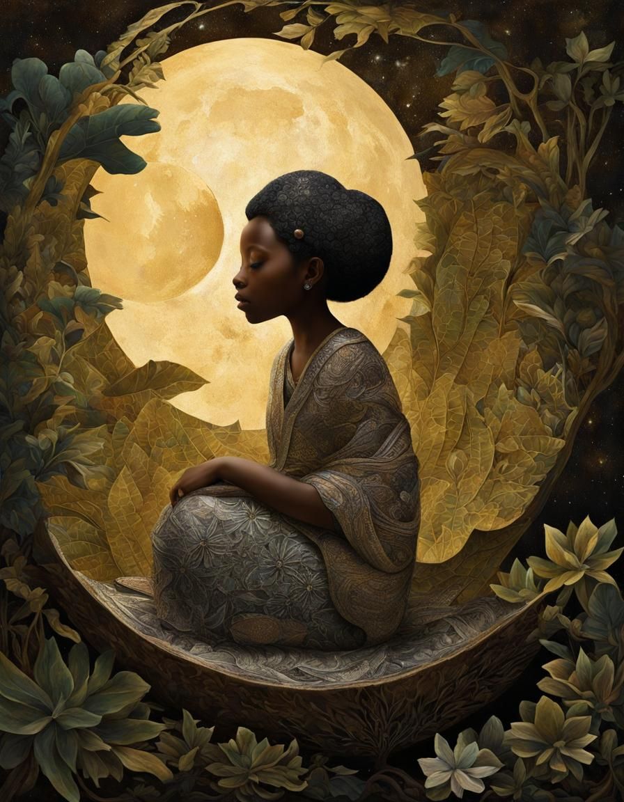 Earth Mothership Soaring in Ivory Night Sky