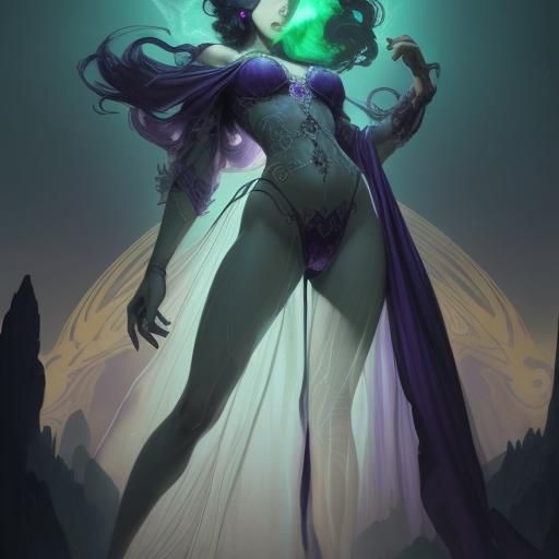 Malachite Giantess Fusion: Dark Fantasy Concept Art