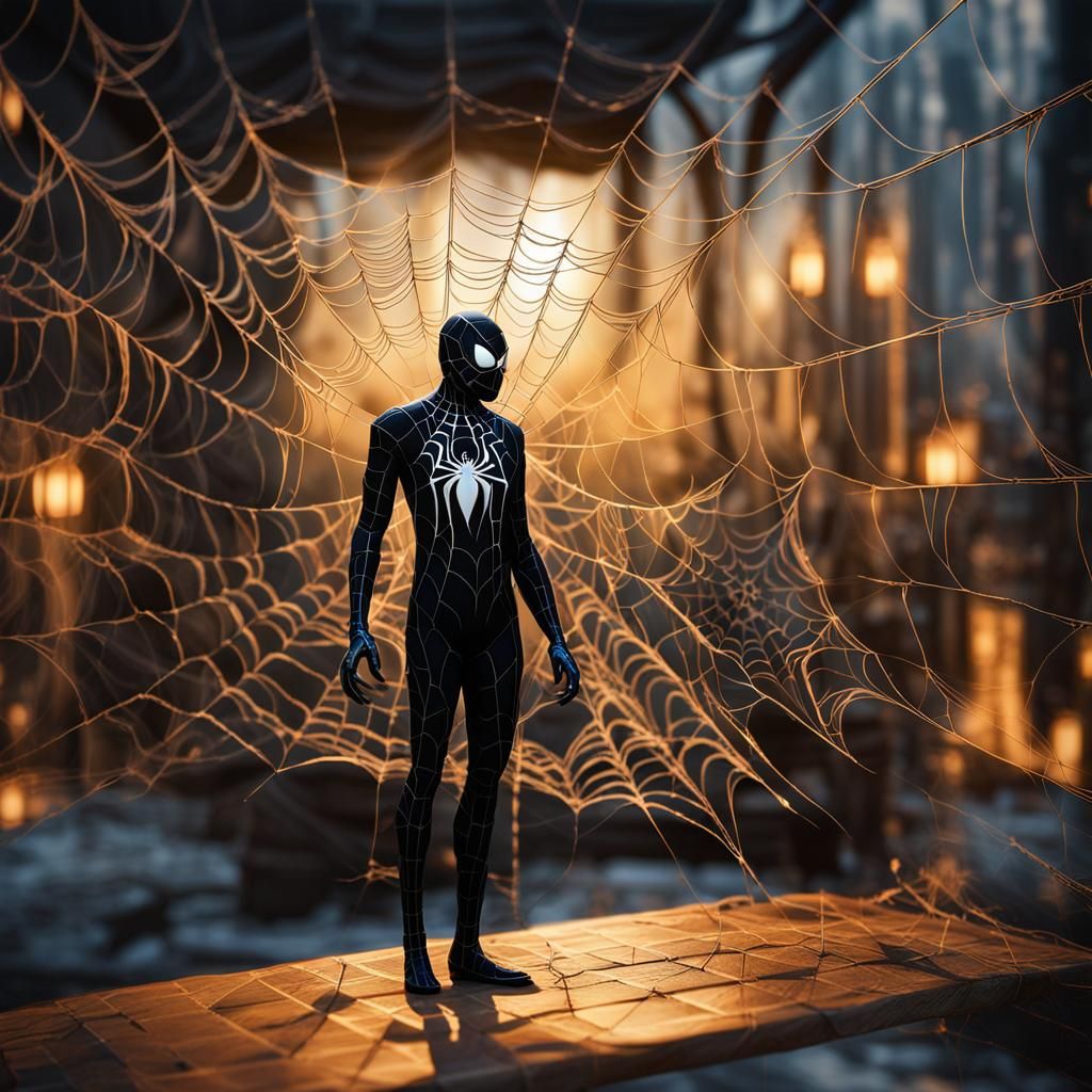 Mystical Spiderwebs in Eerie Comic Book Art