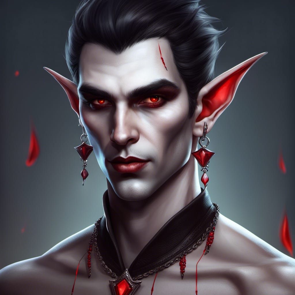 Hyperrealistic Vampire Elf Concept Art