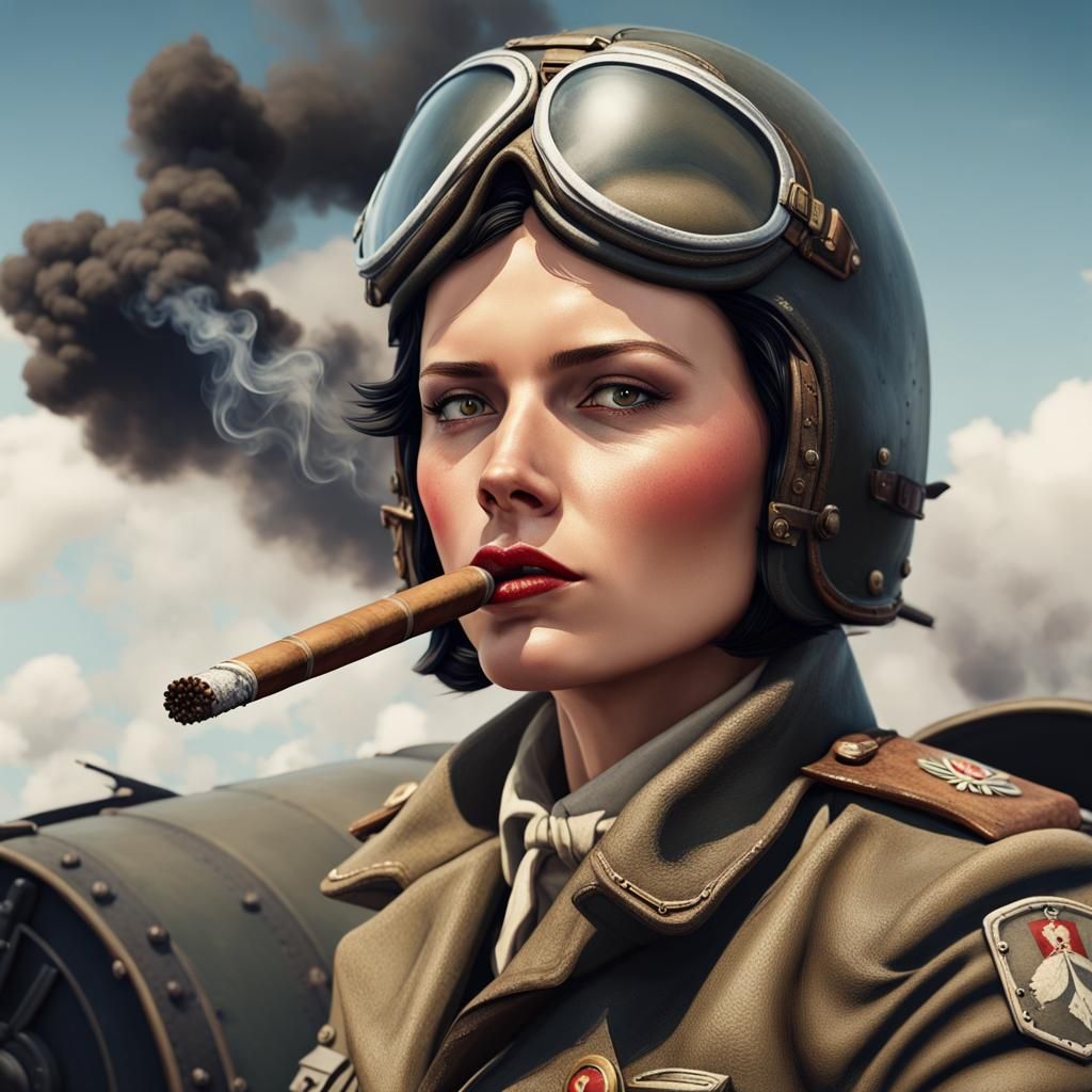 Polish Pilot Smoking Cigar, Alternate WWII History
