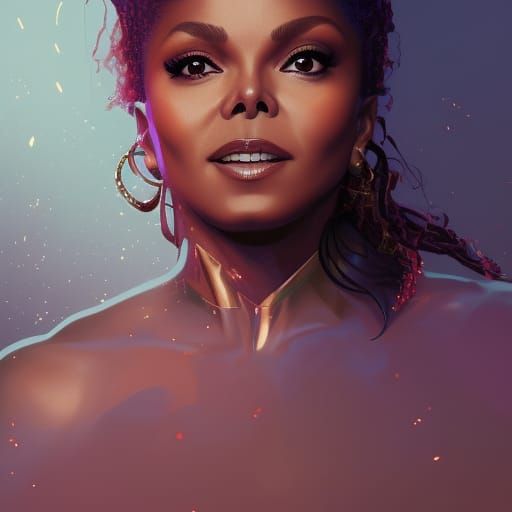 Janet Jackson Portrait in Artgerm Style