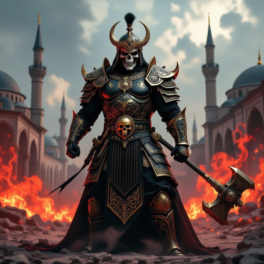 Shao Kahn as Ottoman Warrior with Warhammer