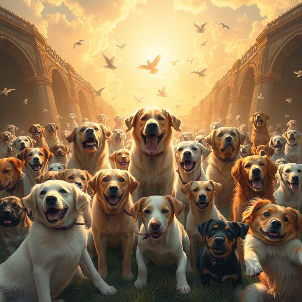 Millions of Dogs Playing in Heaven