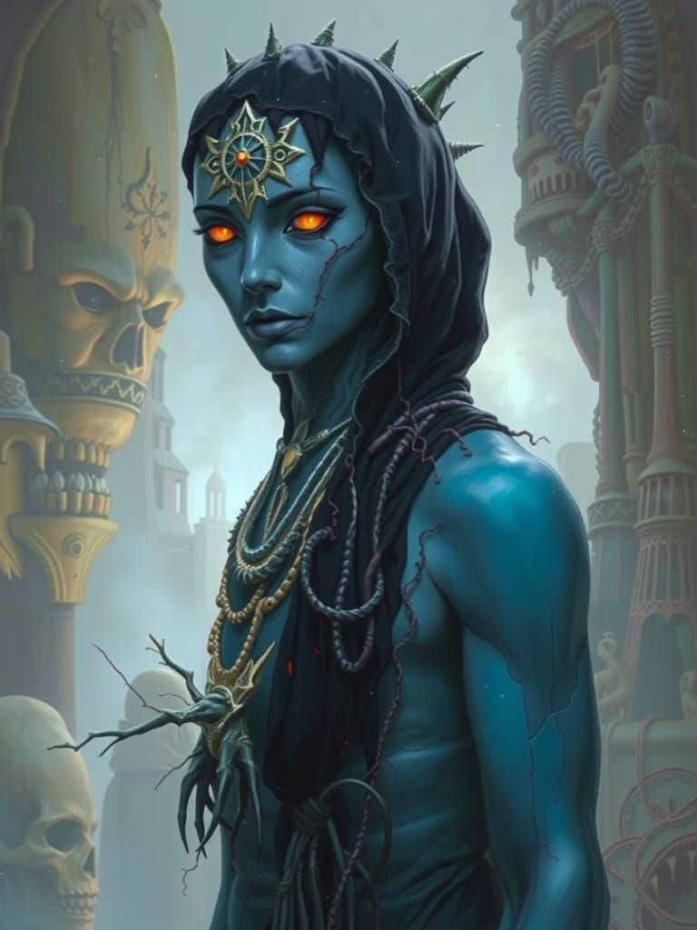 Dark Figure of Chaos in Surrealist Style