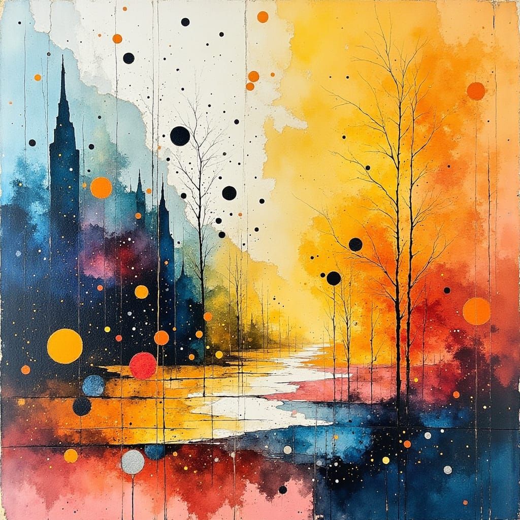 Abstract Expressionist Watercolor Exploring Eclecticism