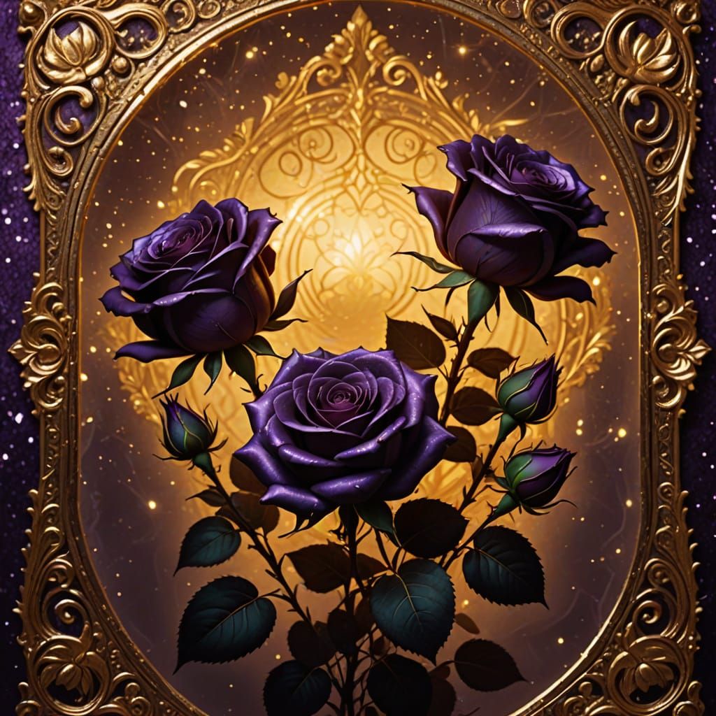 Gothic Roses in Golden Light: A Romantic Image