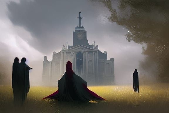 Sinister Holy Spirit in Dark Digital Art