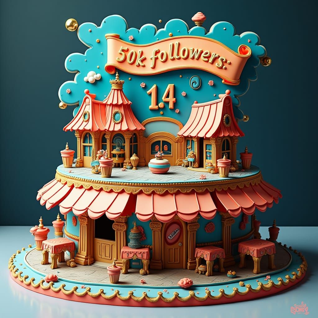 Elaborate Cake Sculpture Celebrates 50k Followers