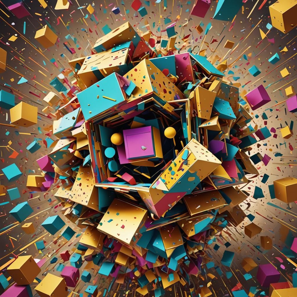 Colorful Thoughts Bursting From a Box: Surreal Pop Art