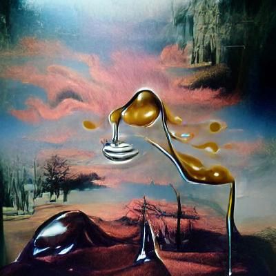 Surreal Syrup Melting: A Salvador Dali-esque Oil Painting