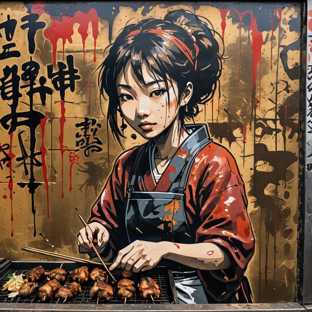 Sato Ayeka's Yakitori Kiosk: Street Art in Tokyo