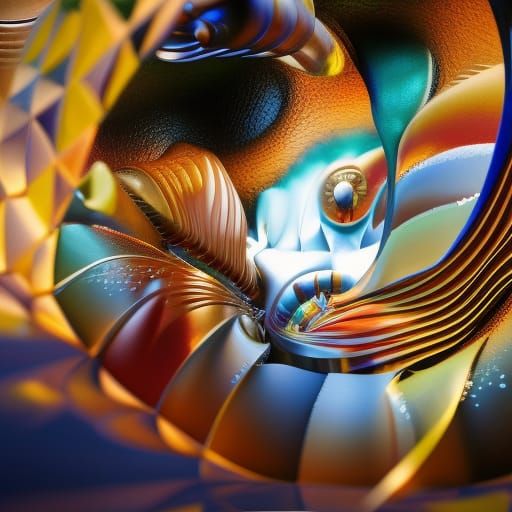 Geometric Abstract: A Polychromatic Astral Landscape