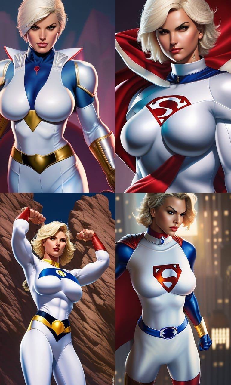 Powergirl Digital Painting with Cinematic Lighting