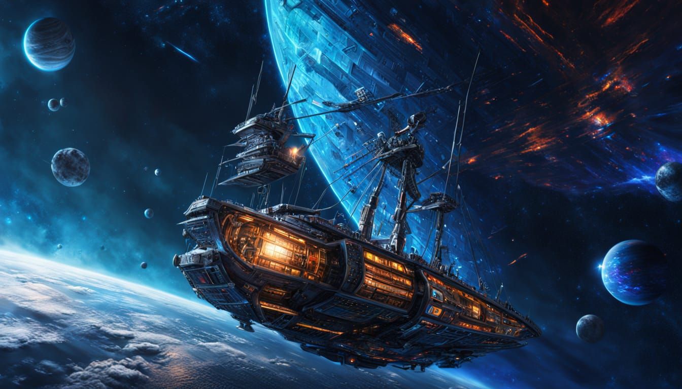 Hyper-Realistic Solar Sailor in Space