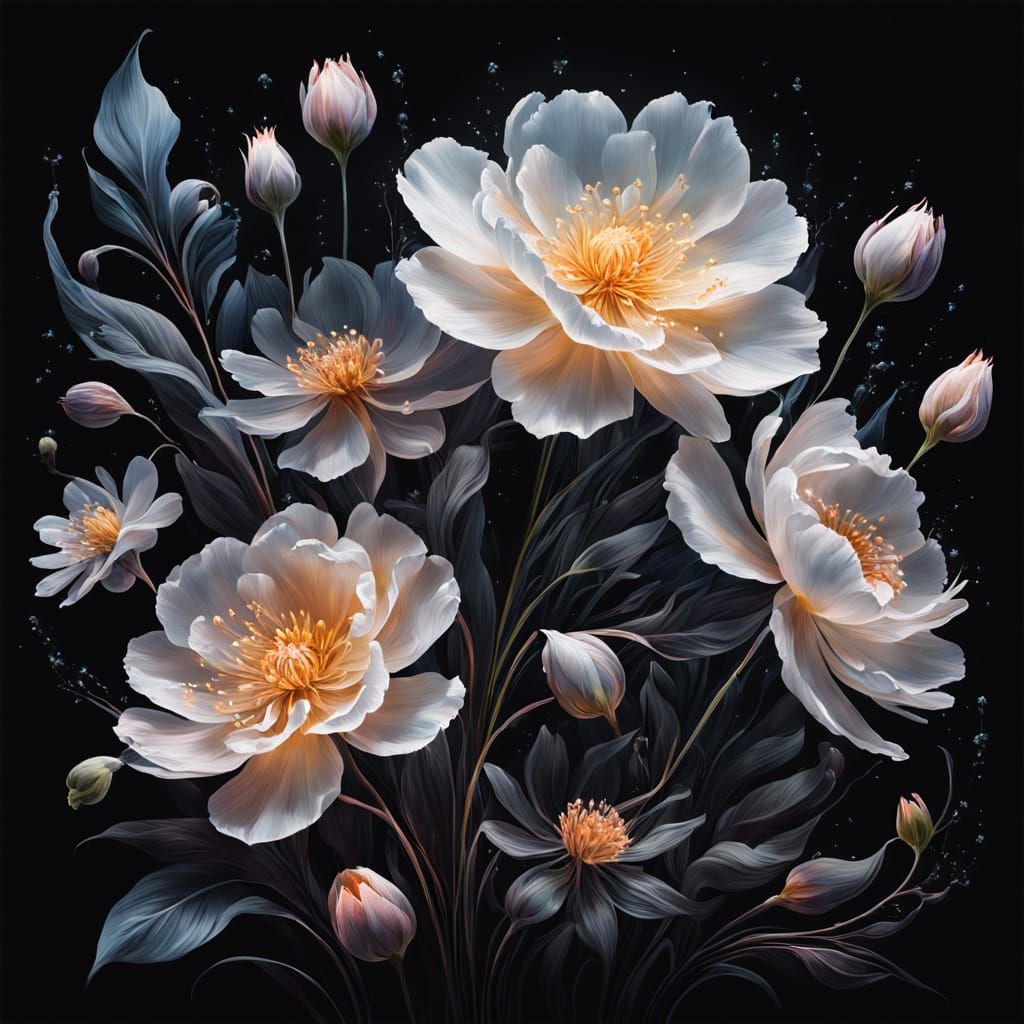 Ethereal Blooms Dancing Beyond Reality