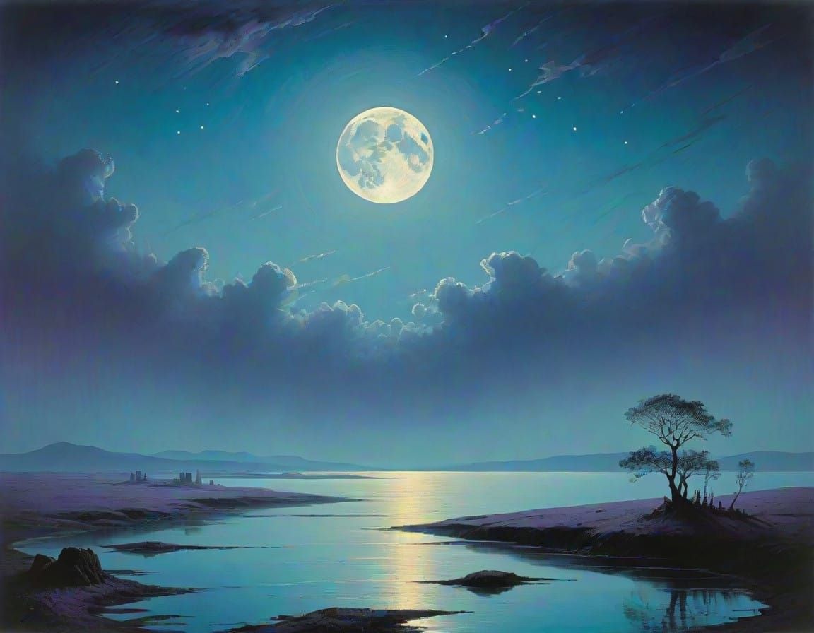 Serene Night Sky with Vibrant Colors