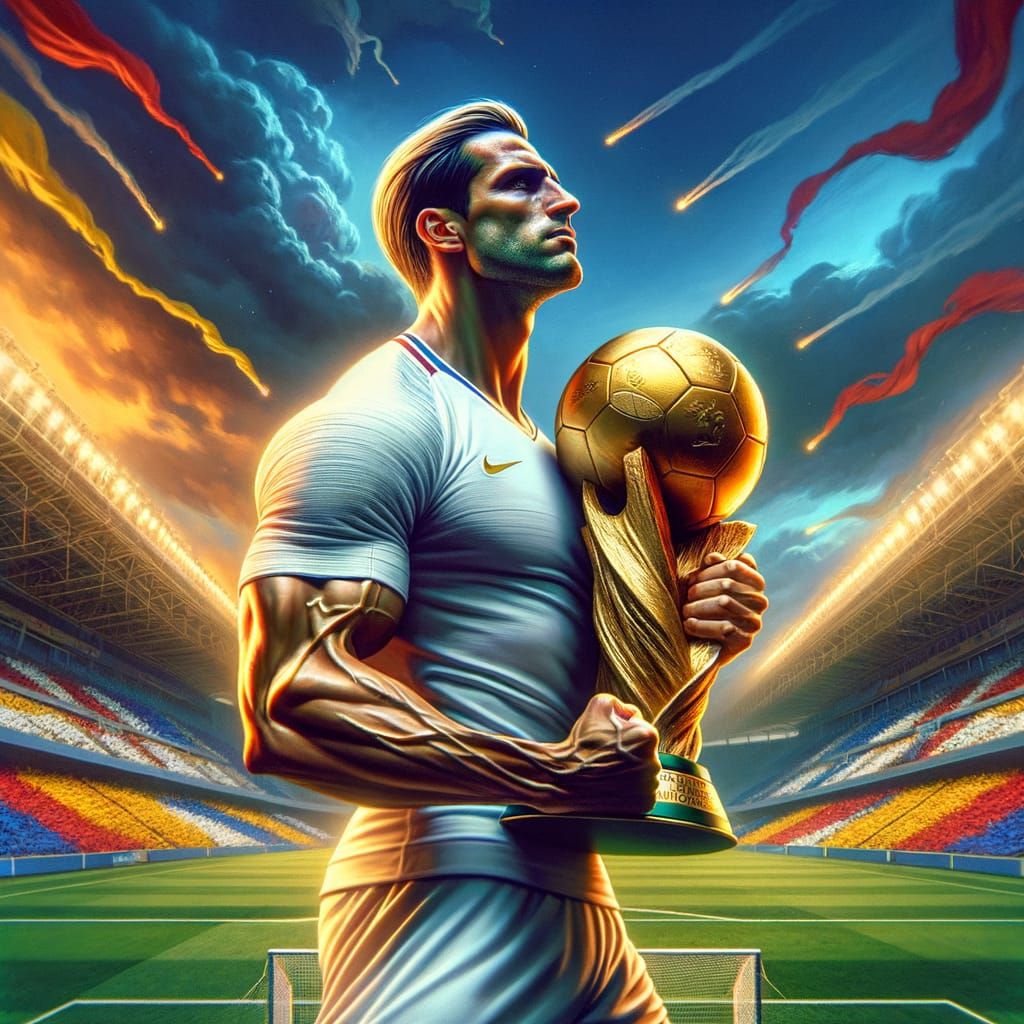 Soccer Star Celebrates Victory in Spanish Stadium