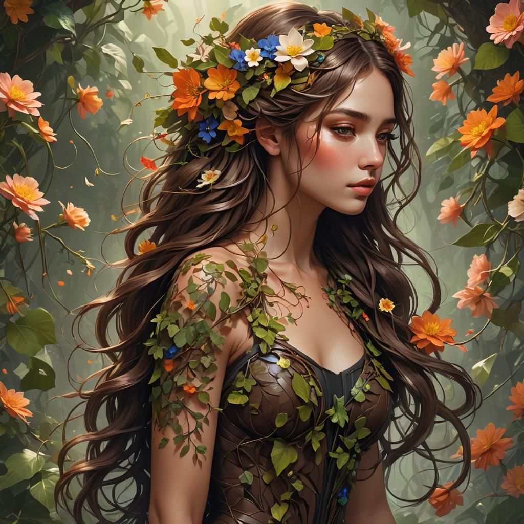 Gaia in 3D Anime Style with Ethereal Glow