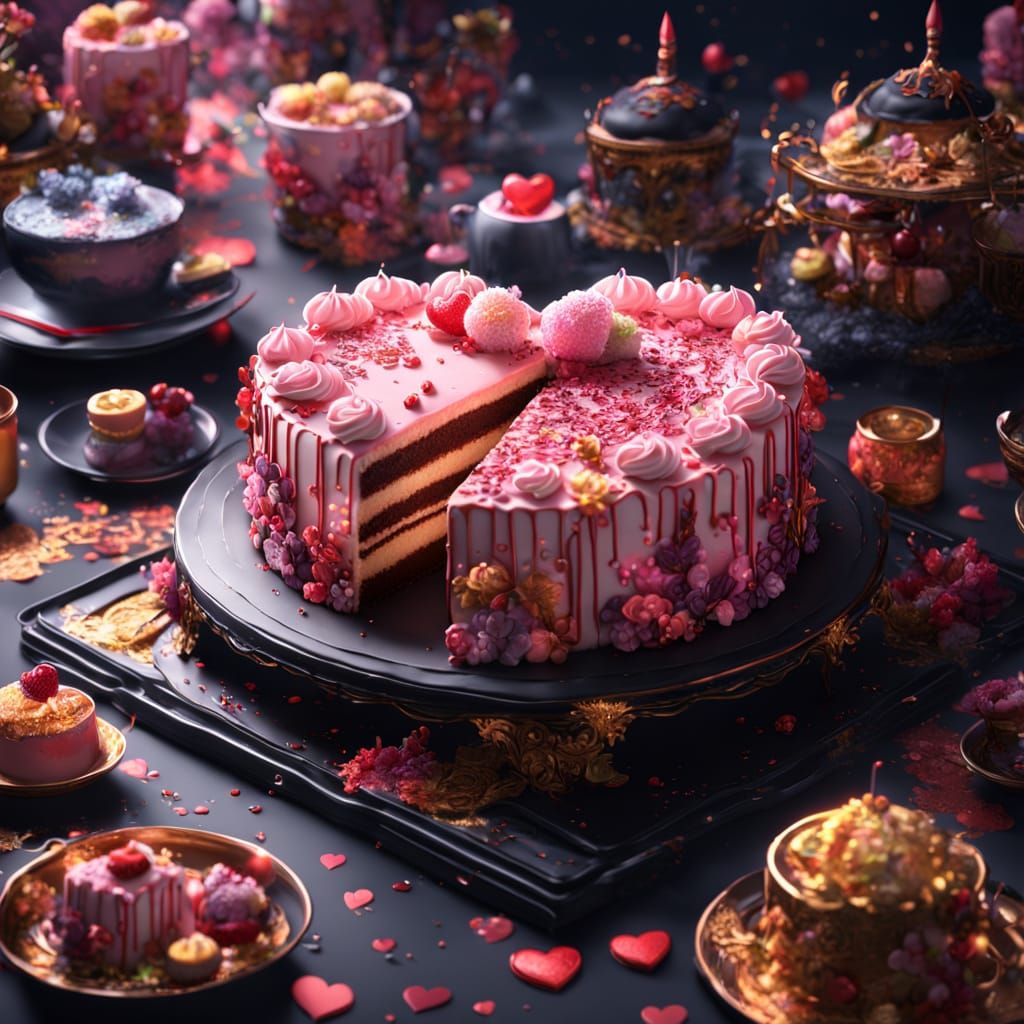 Whimsical Japanese Birthday Cake Party in a Fantastical Dess...