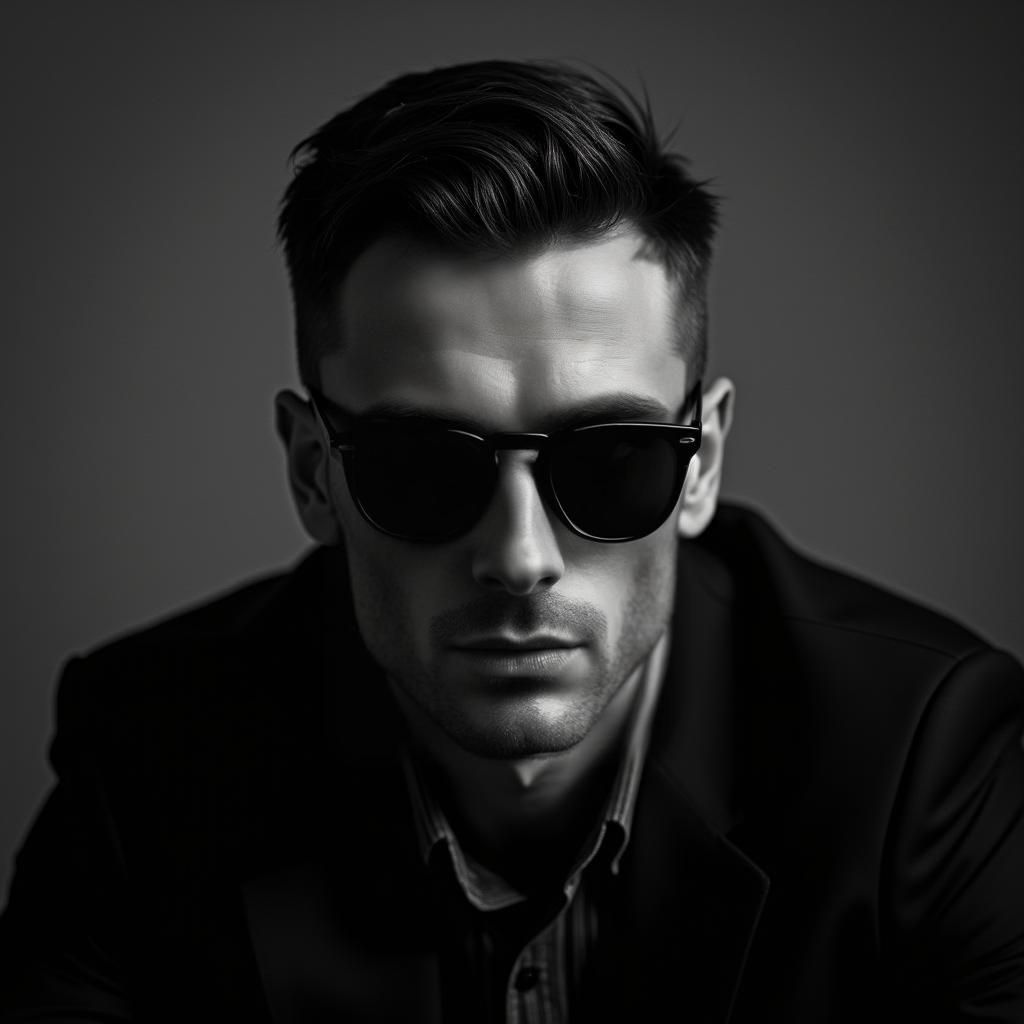 Portrait of a Stylish Man in Dramatic Lighting
