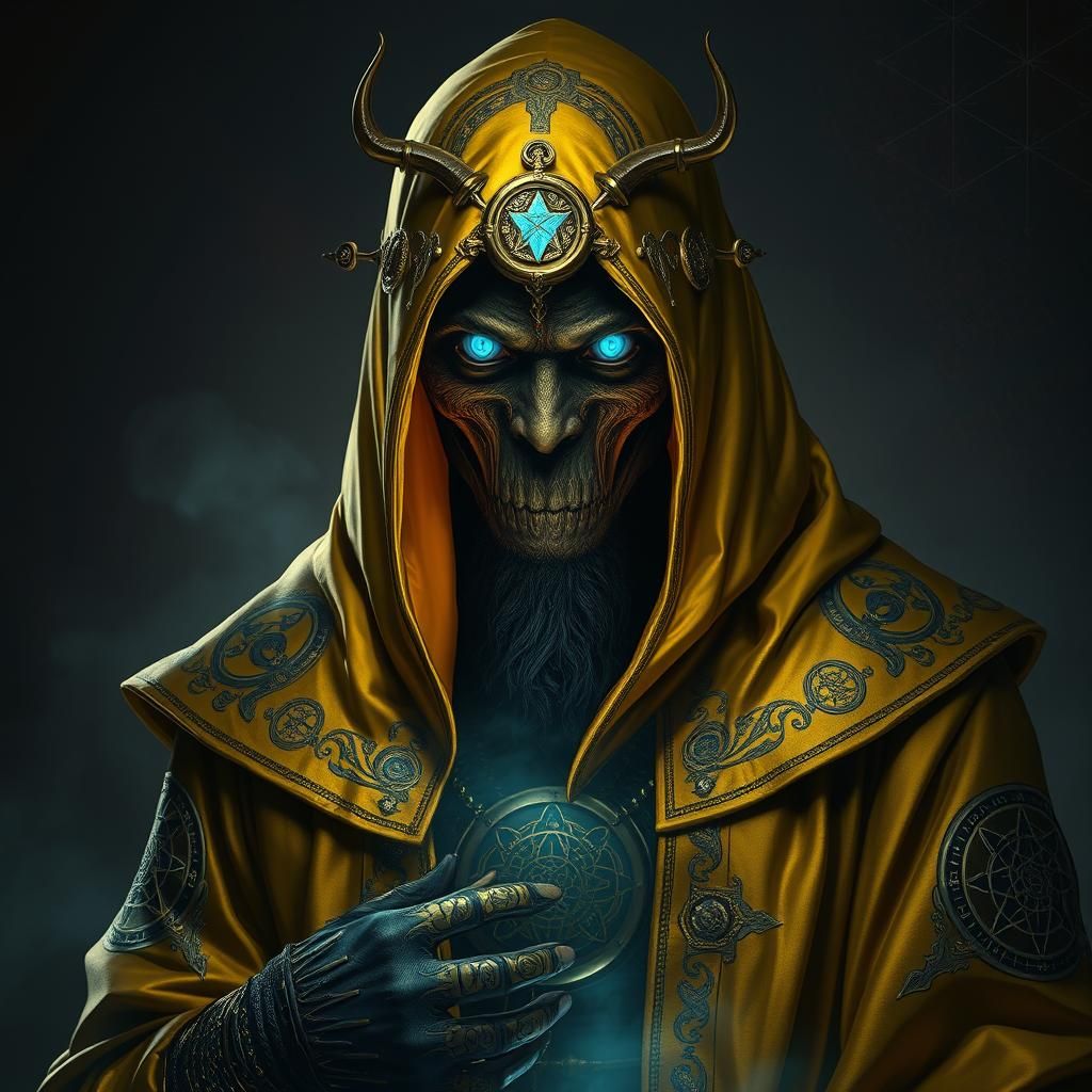 Golden Cultist in Fantasy Concept Art Style