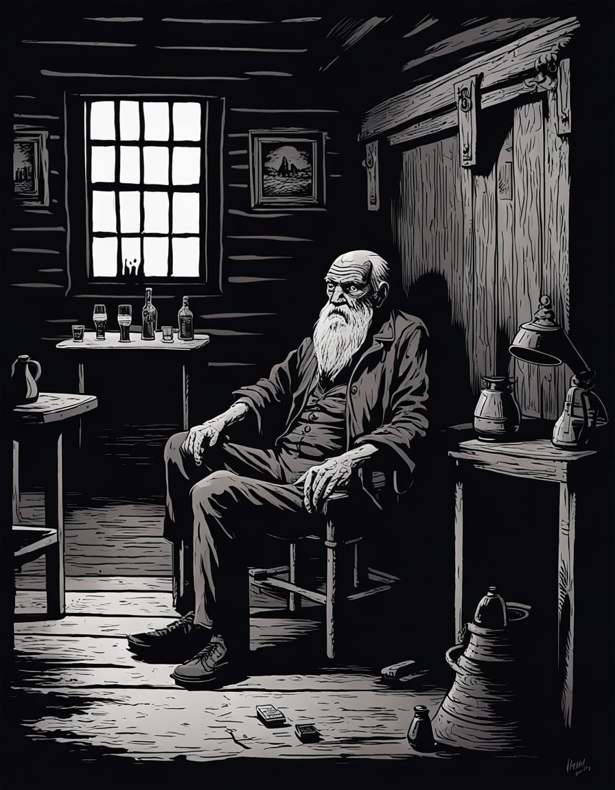 Old Man in Tavern: A Hammer Horror Scene