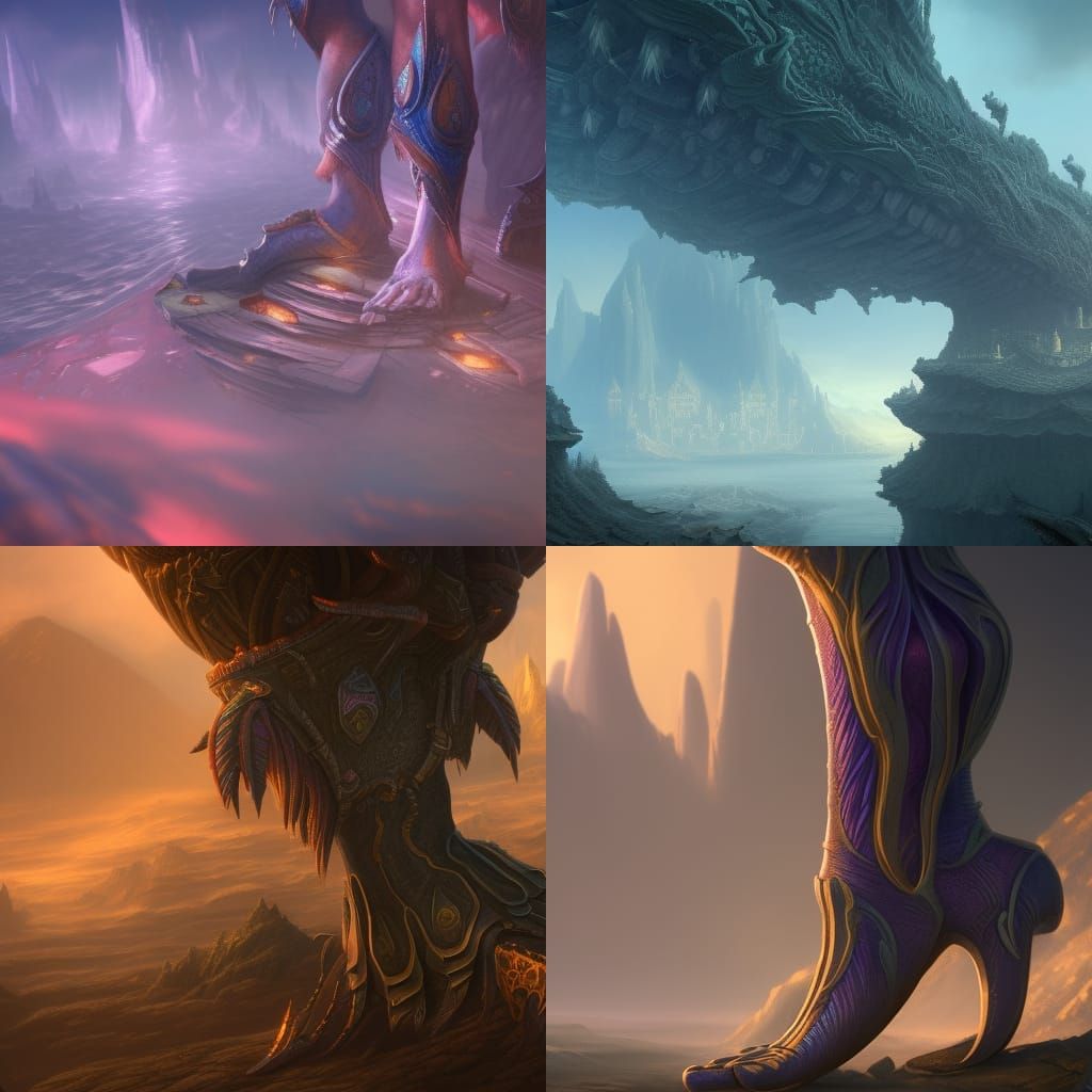 Detailed Feet Painting in Deep Color