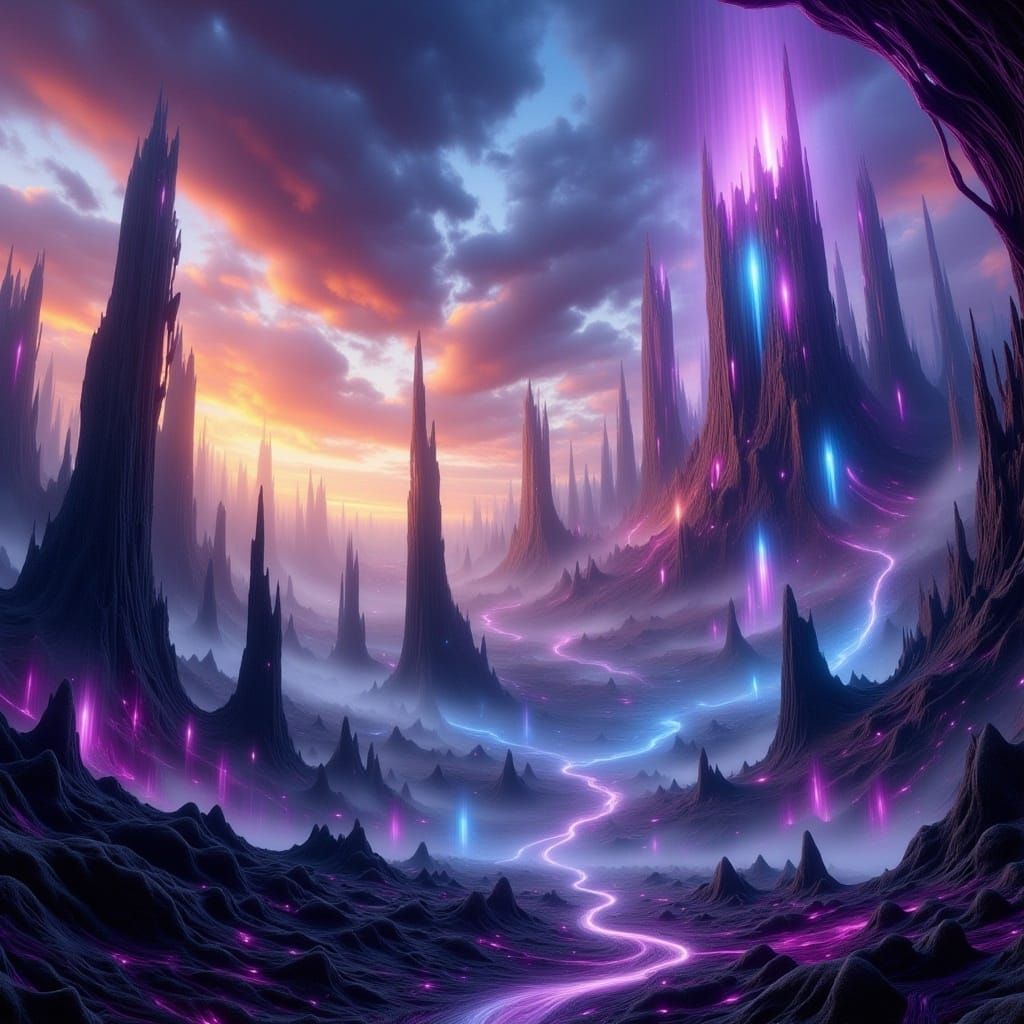 Mystical Realm Landscape in Surreal Style