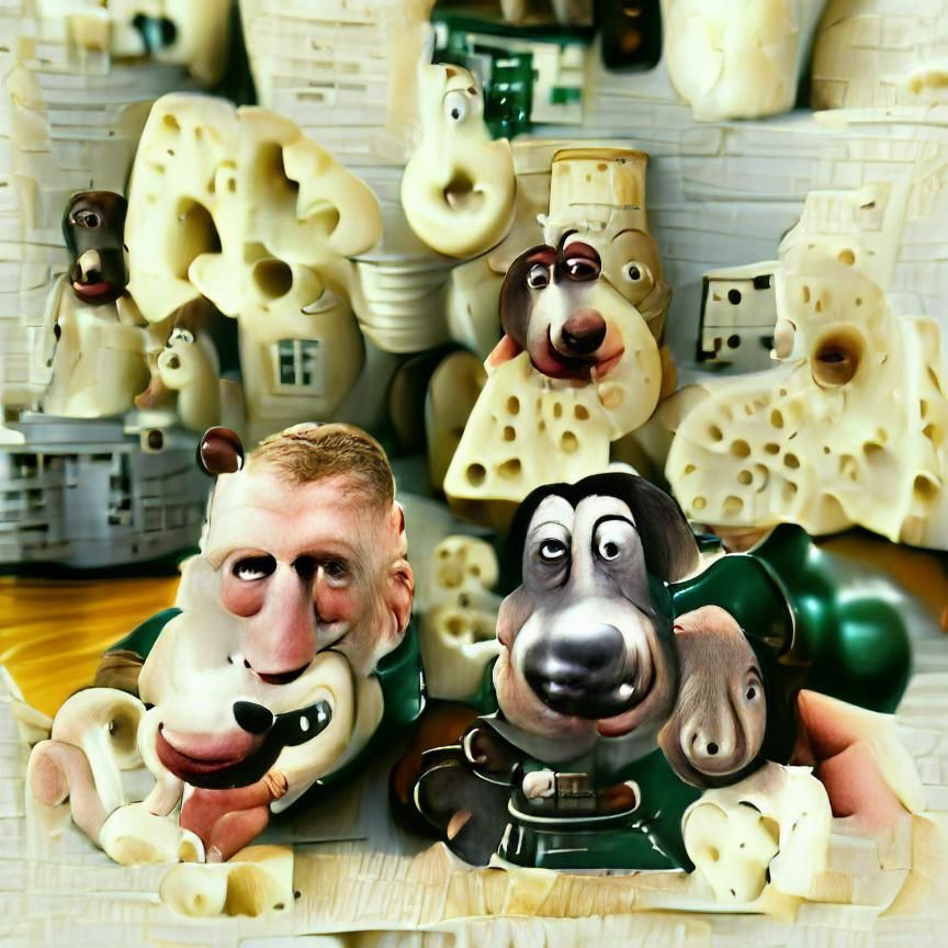 Wallace and Gromit Claymation Scene