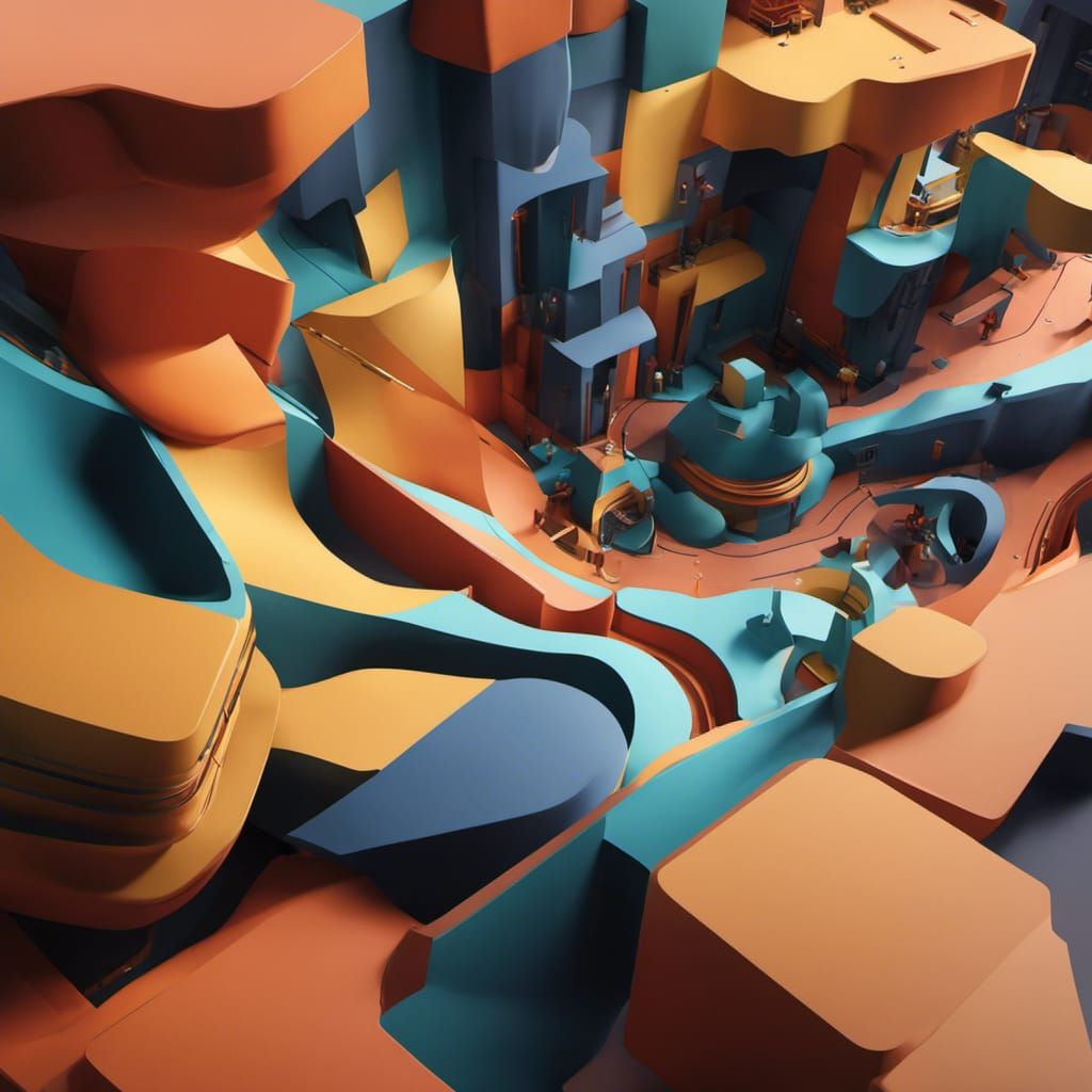 Futuristic Mech Ground Shot in 3D Game Cinematic Style