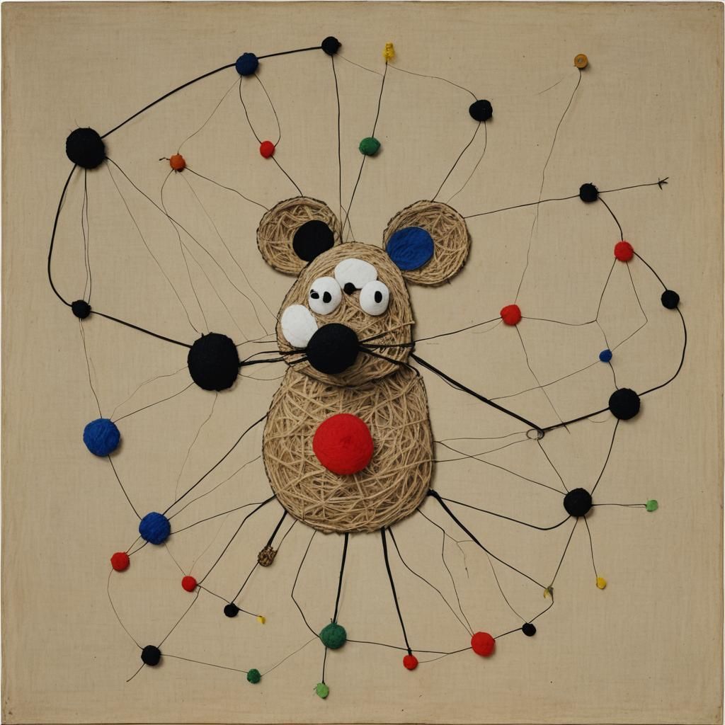 Futuristic String Mouse in Abstract Style