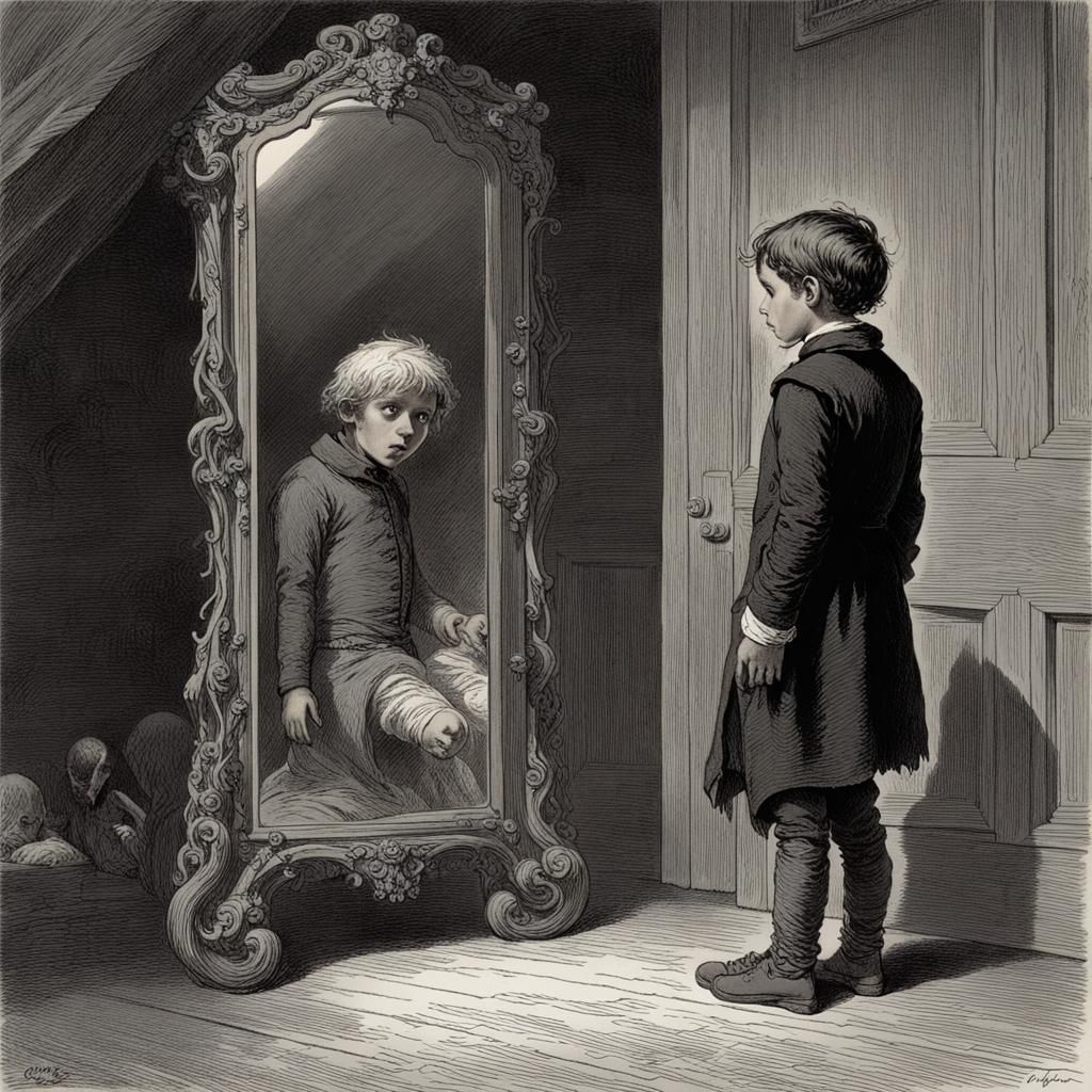 Gothic Horror: Boy's Reflection Reveals Death