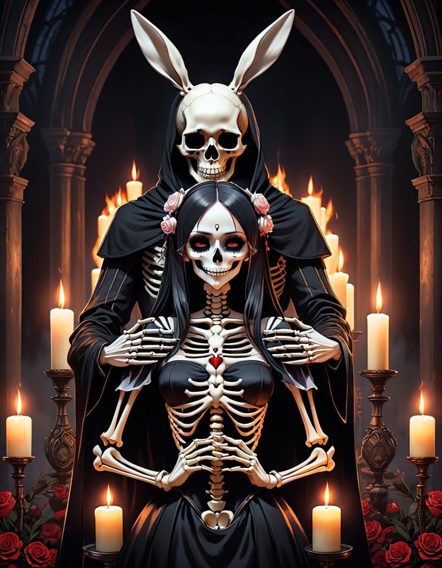 Gothic Anime Couples in Eternal Devotion