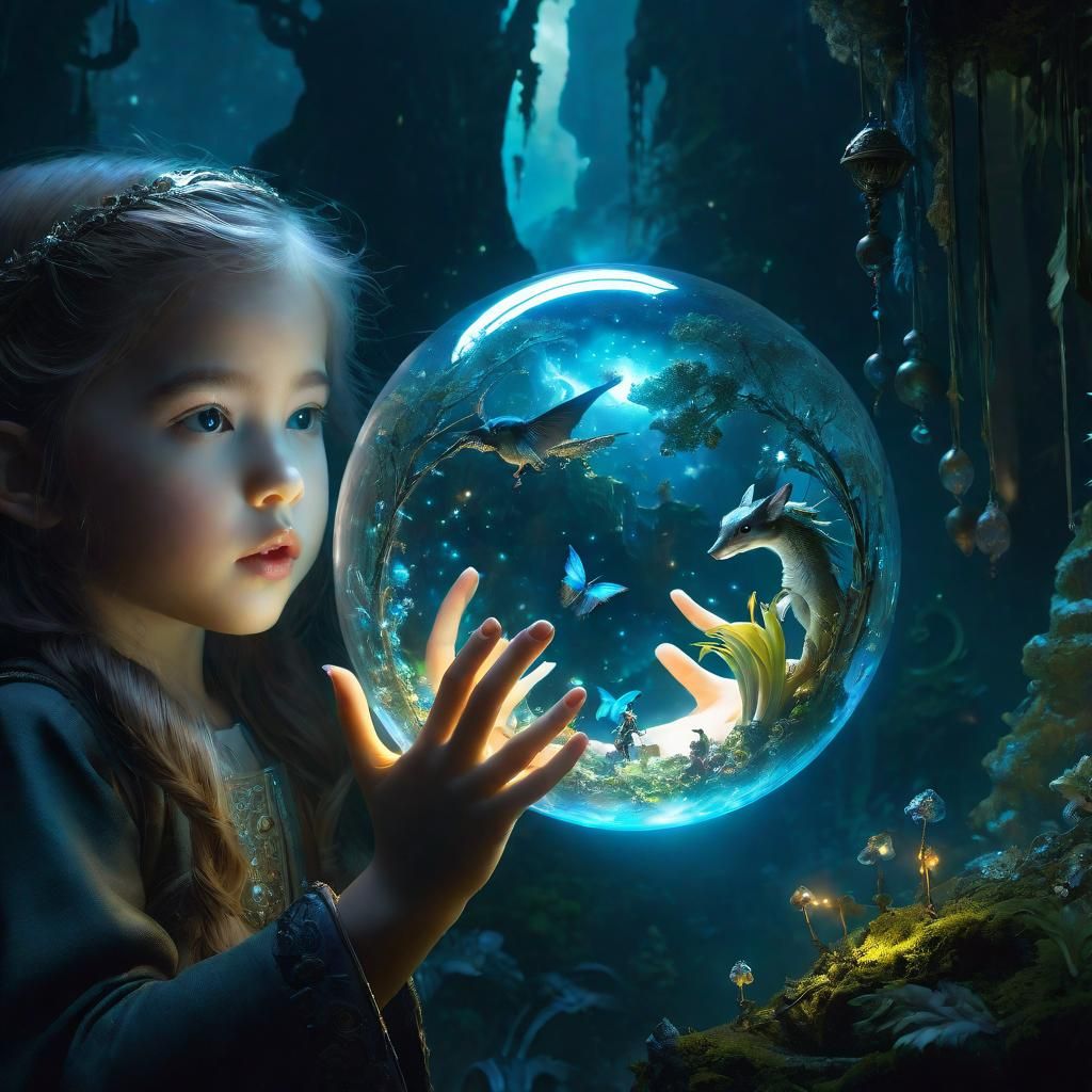 Miniature Utopian World in Girl's Hands