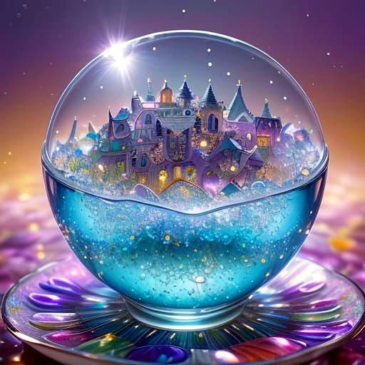 Miniature Town of Buttons and Teacups in Macro