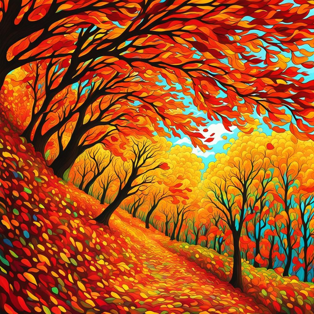 Psychedelic Autumn Breeze: A Trippy Visual