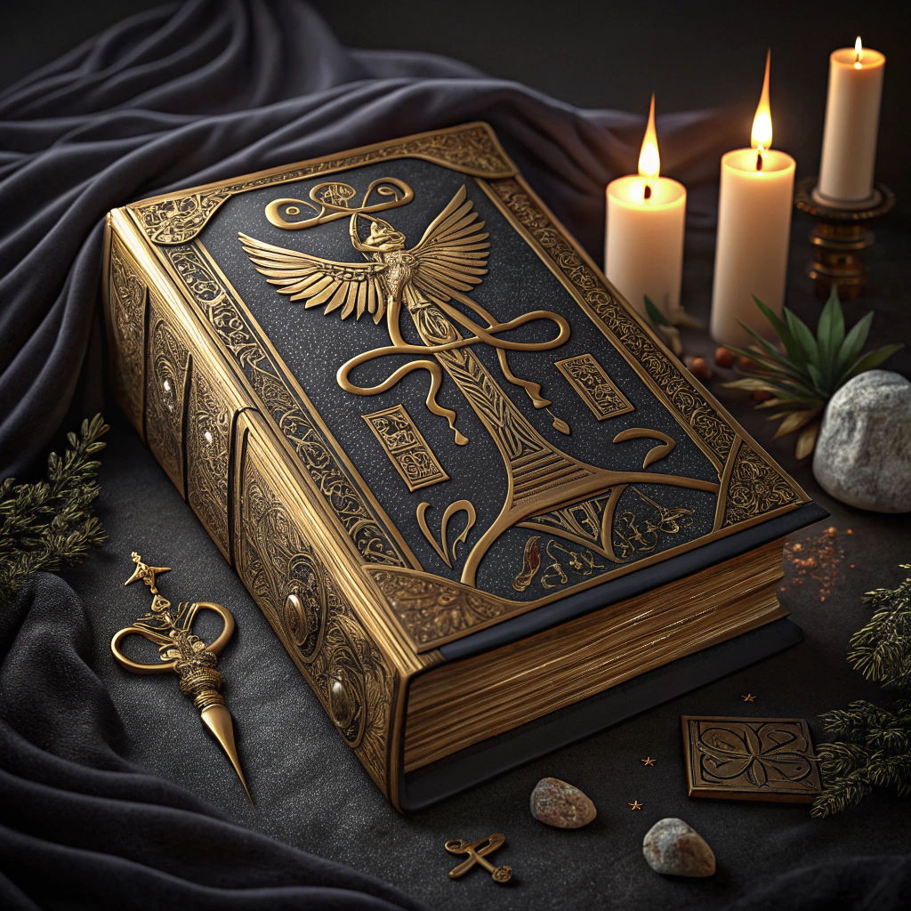 Ornate Egyptian Book in Art Nouveau Style