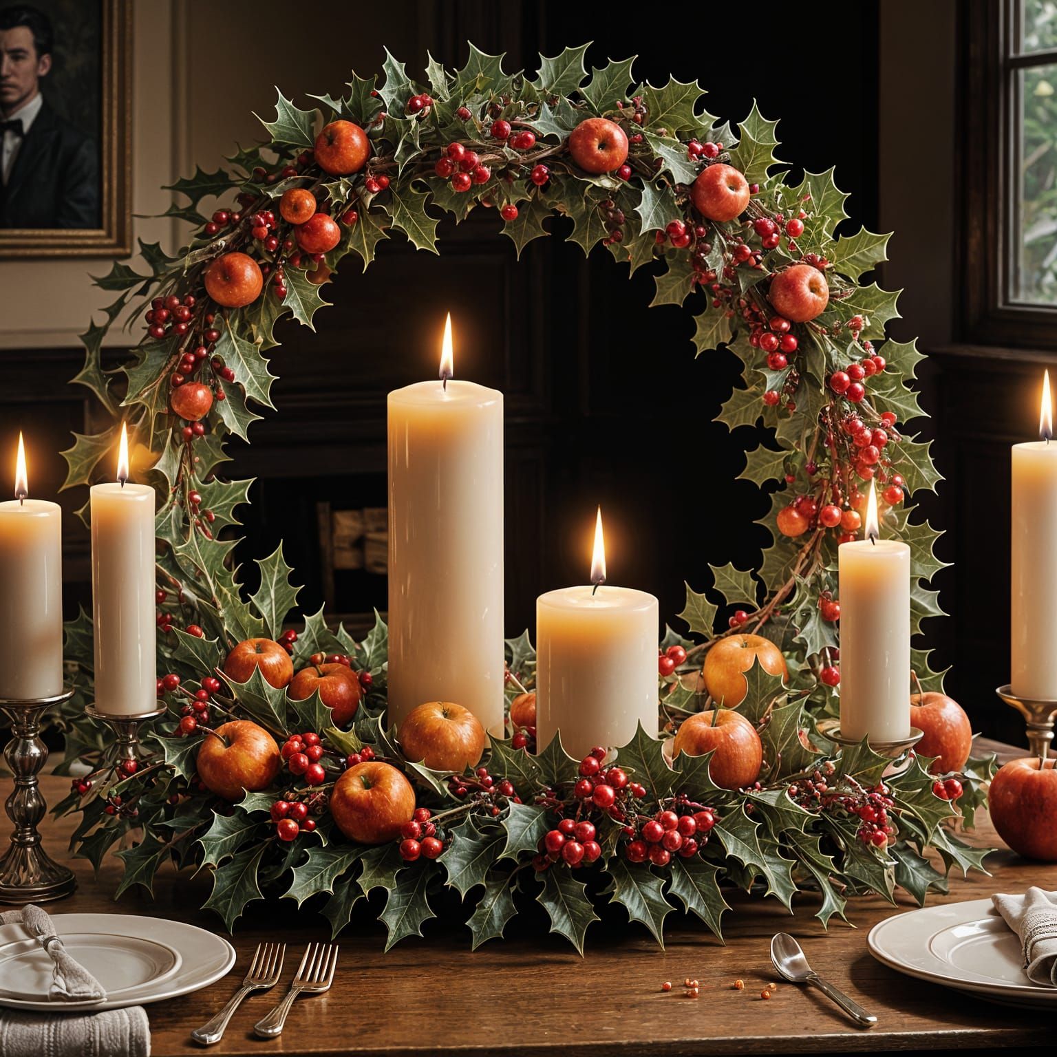 Winter Wonderland Table Centrepiece in Photorealistic Style