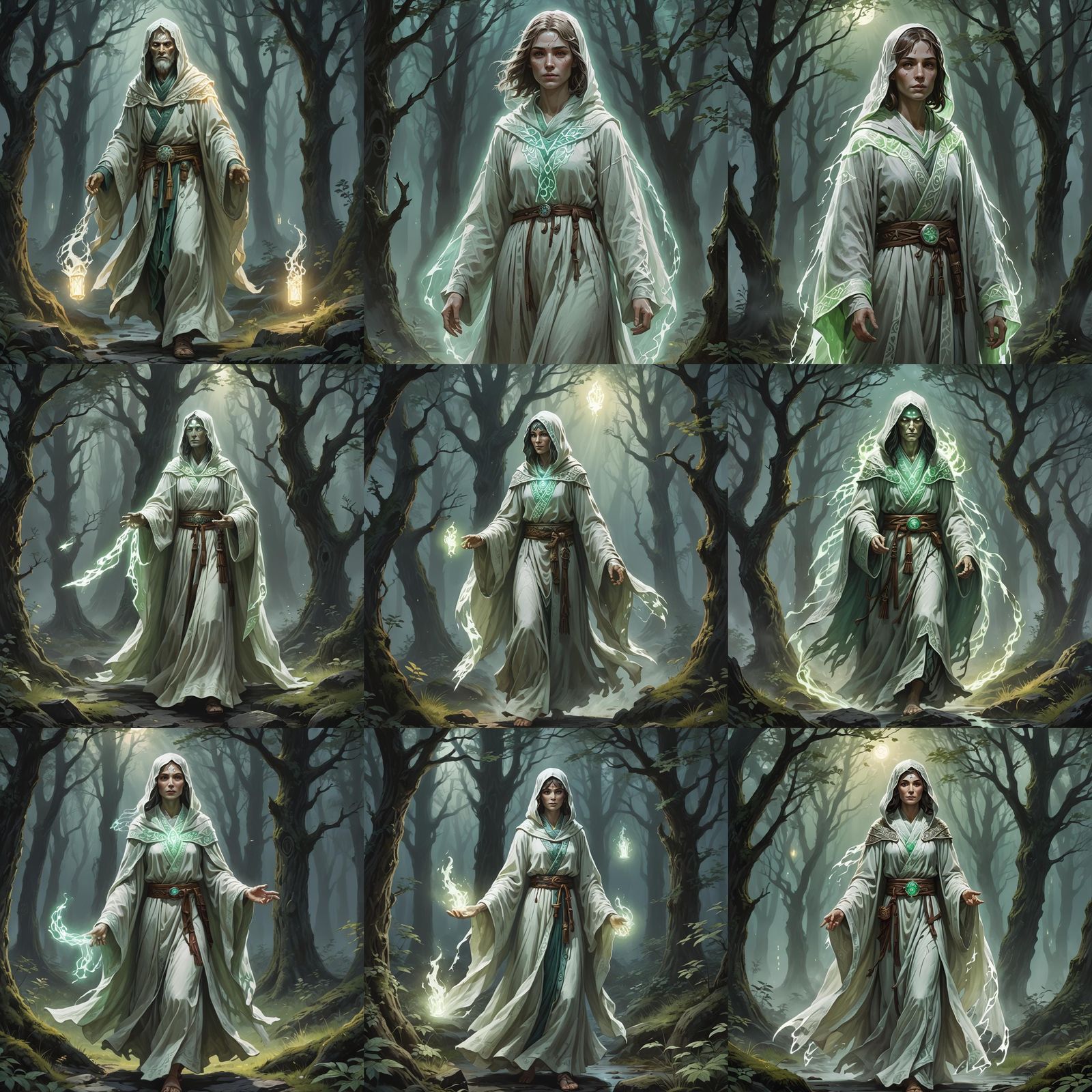 Ethereal Druid Apparition with Glowing Robes