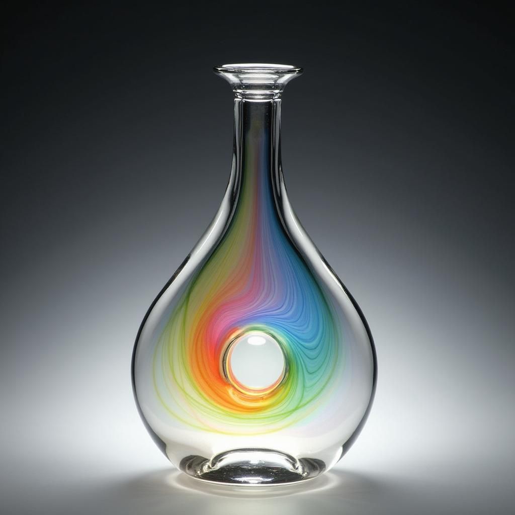 Rainbow Bubble in Glass Harmonica Bottle
